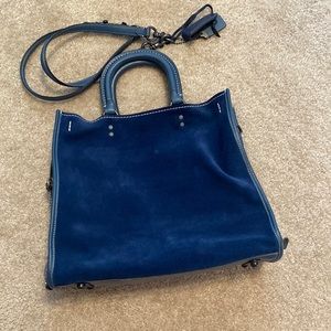 Coach Rogue 39 suede leather navy blue